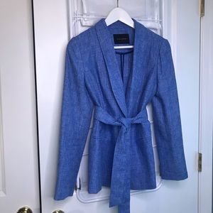 Banana Republic lilac linen belted blazer